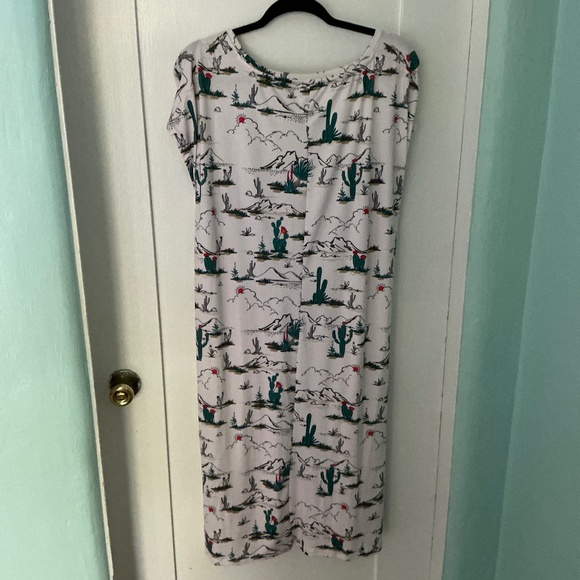 Cactus Desert Print Tie-Front Midi Dress, Size - Picture 4 of 4